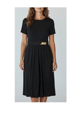 BloomChic Black Short Sleeve Dress with Gold Waist Accent Size 18-20 New with ta